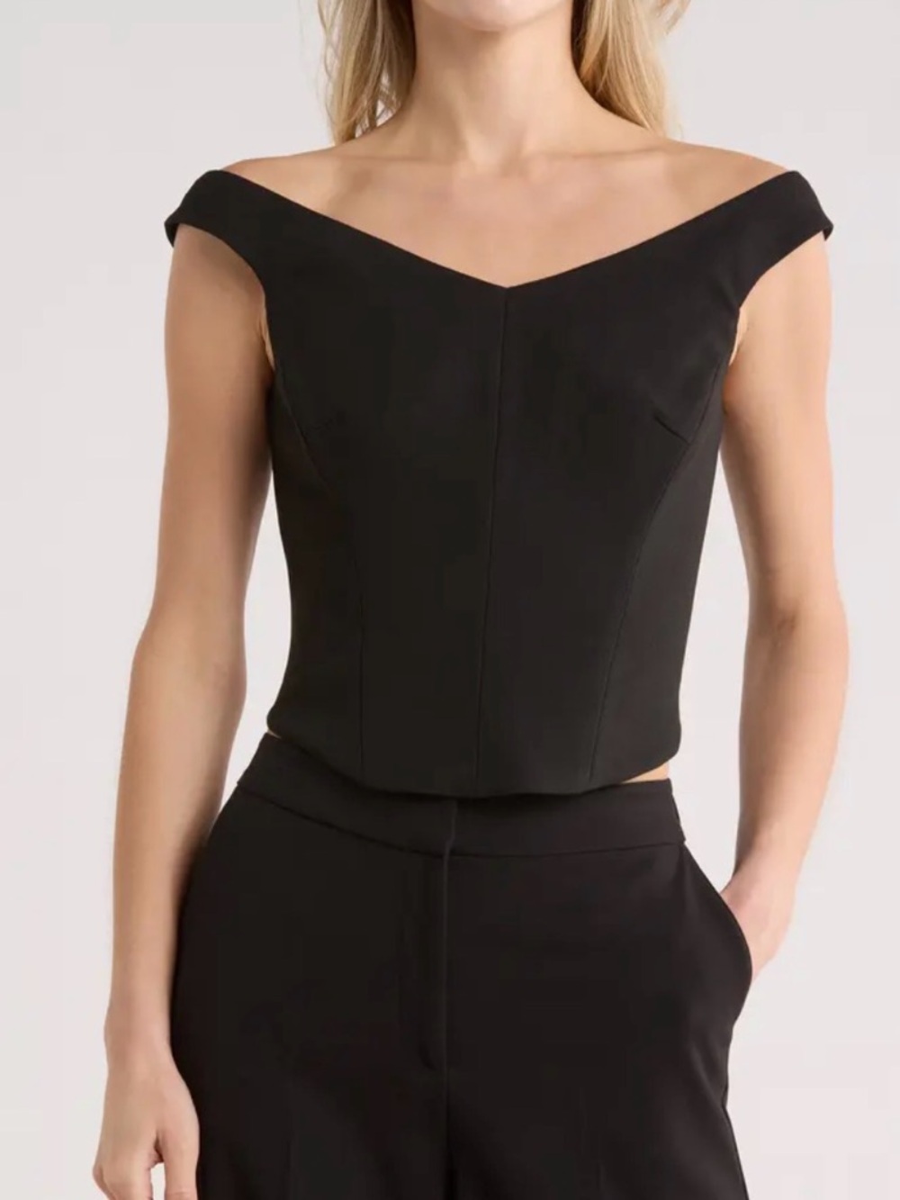 Off-Shoulder Black Crop Top